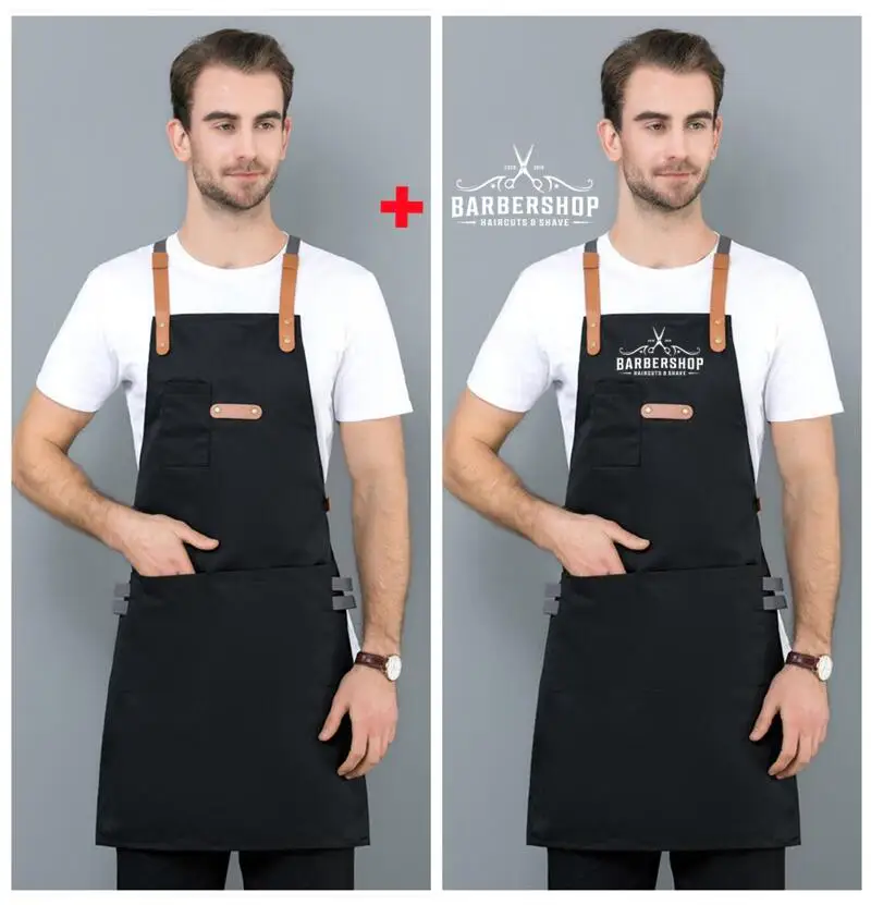 Custom logo bib long cowboy girl apron kitchen chef diy apron restaurant hotel bar men waiter baking cleaning barber general