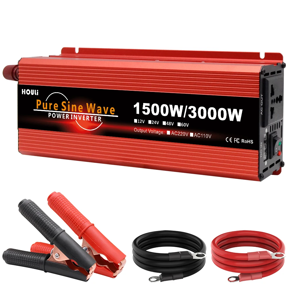 2200W 3000W Car Power 12 to 220v Inverter Pure Wave Current Converter Convertisseur 12v 220v Europe