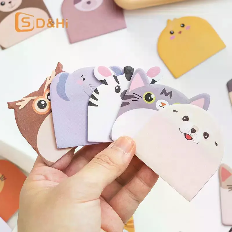 

240/960 Sheets Large Capacity Adhesive Animal Shaped Memo Pads Cartoon Cute And Interesting Animal Shaped Sticky Notes