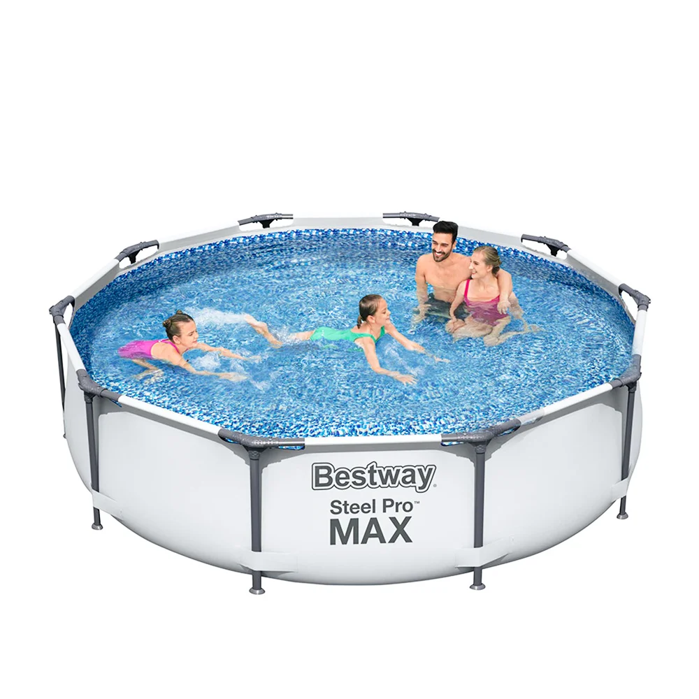 Best Way Steel Promax prefabricated Round Pillar Frame 305x76cm Family Swimming Pool Pool Outdoor yard Garden ground 56406