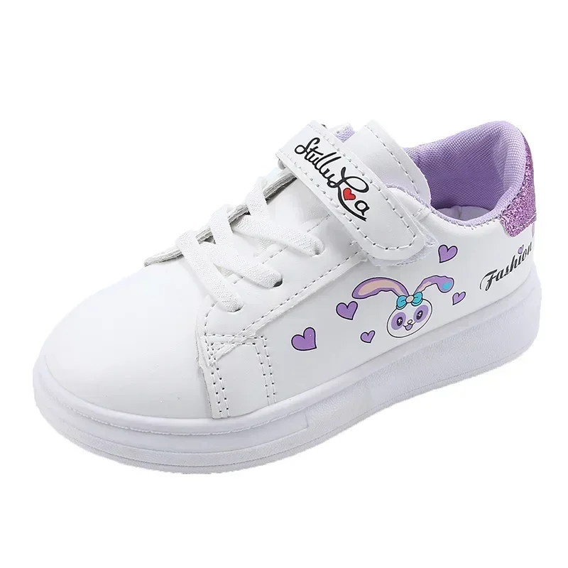 

Girls' White Shoes Spring Children Anti-skid Leather Shoes Solid Soles Children's Shallow Mouth Sport Shoes Size 26-37