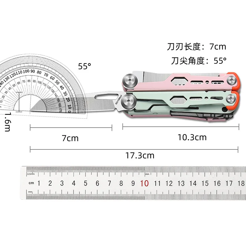 Multi Functional Stainless Steel EDC Portable Tactical Batch Pliers Folding Camping Nail Lifting Manual Combination Tool
