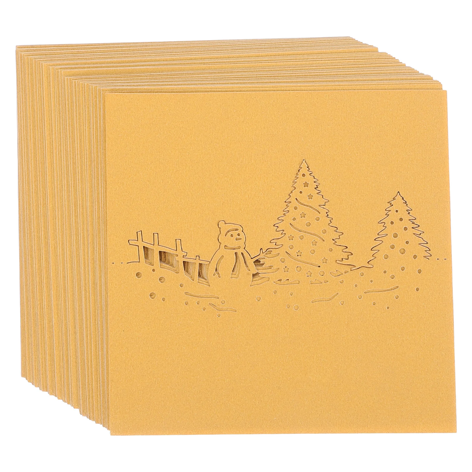 

50 Pcs Christmas Tree Snowman Table Card Dinner Party Decor Paper Cartons Placement