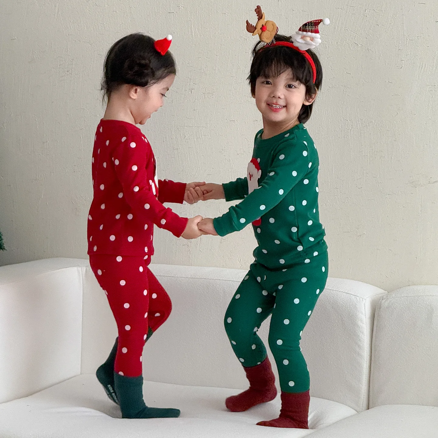Christmas Children's Sets Pajamas Warm Underwear Set Autumn/Winter Pajamas Baby Home Clothes For Girls Boys 4