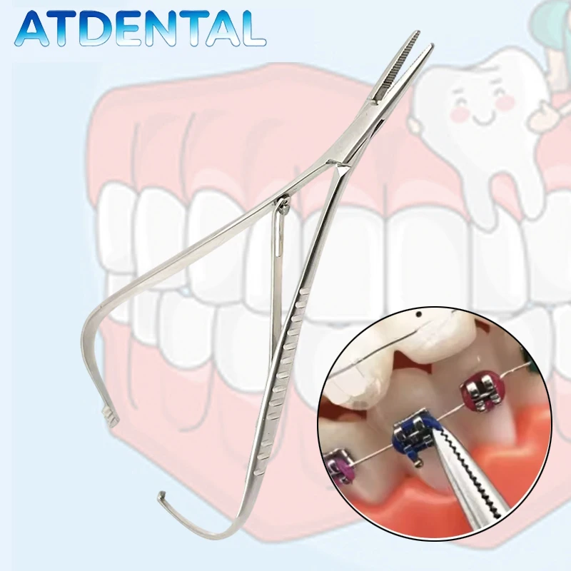 Dental Orthodontic Mathieu Hemostatic Forceps High-Quality Elastic Ligature Ties Braces Rings Tool