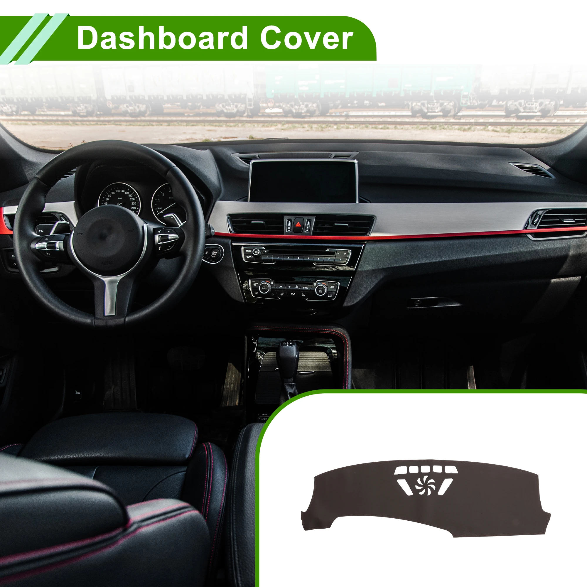 

Чехол на приборную панель UXCELL для BMW X1 2023 без HUD, кожаный, коричневый, 1 шт.