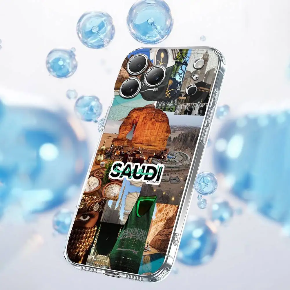 Saudi-Arabien King Salman Flag Handyhülle für iPhone 17,16,15,14,13,12,11 Plus,Pro,Max,Plus,E,SE4,Air,Mini Transparent