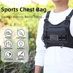 Sports Chest Bag Unisex Front Chest Pack Running Vest Large Capacity Reflective Workout Running Vest Outdoor Running Accessories