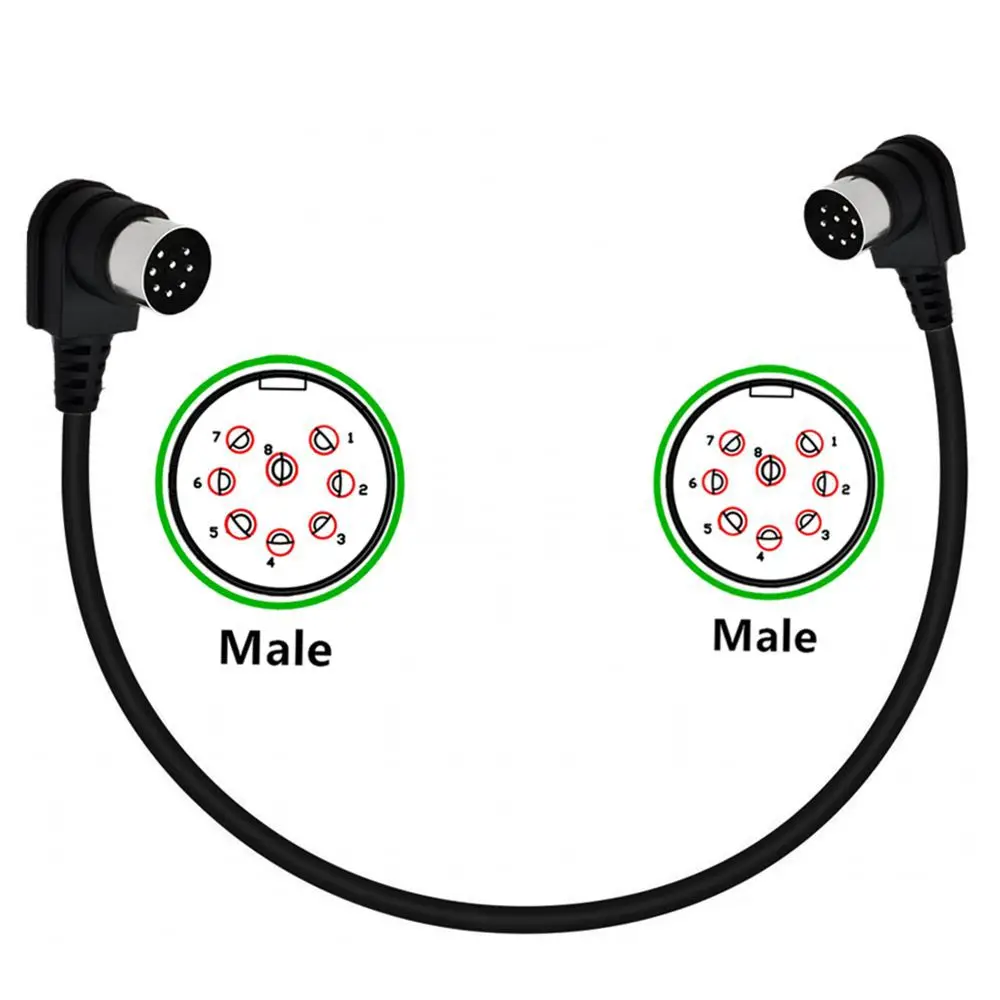 90 degree 8 Pin Din Male To Male & Female Speaker Audio Cable Adapter For Surveillance Automotive Computers Television Precision