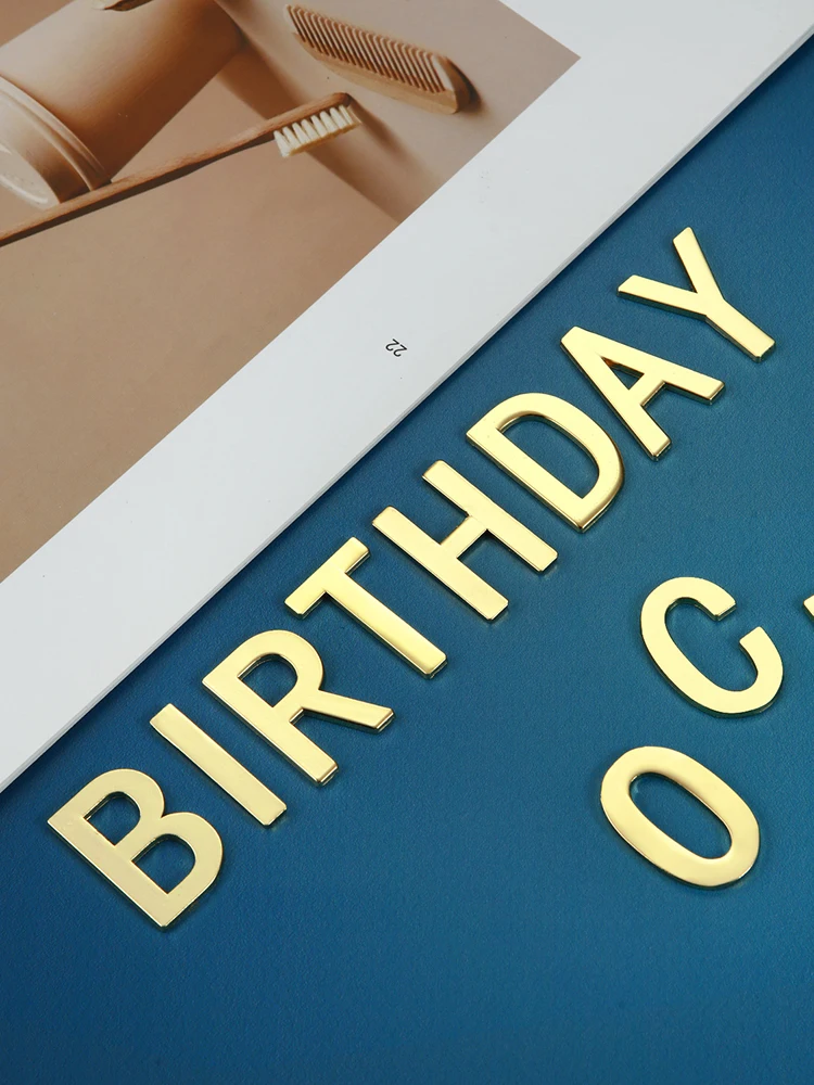1 Stücke Metall Selbstklebende Hausnummer Englisch Alphabet Buchstaben für Wohnung Zimmer Tür Platte Tisch Briefkasten Nummer Aufkleber 3*2 cm – Detail 2