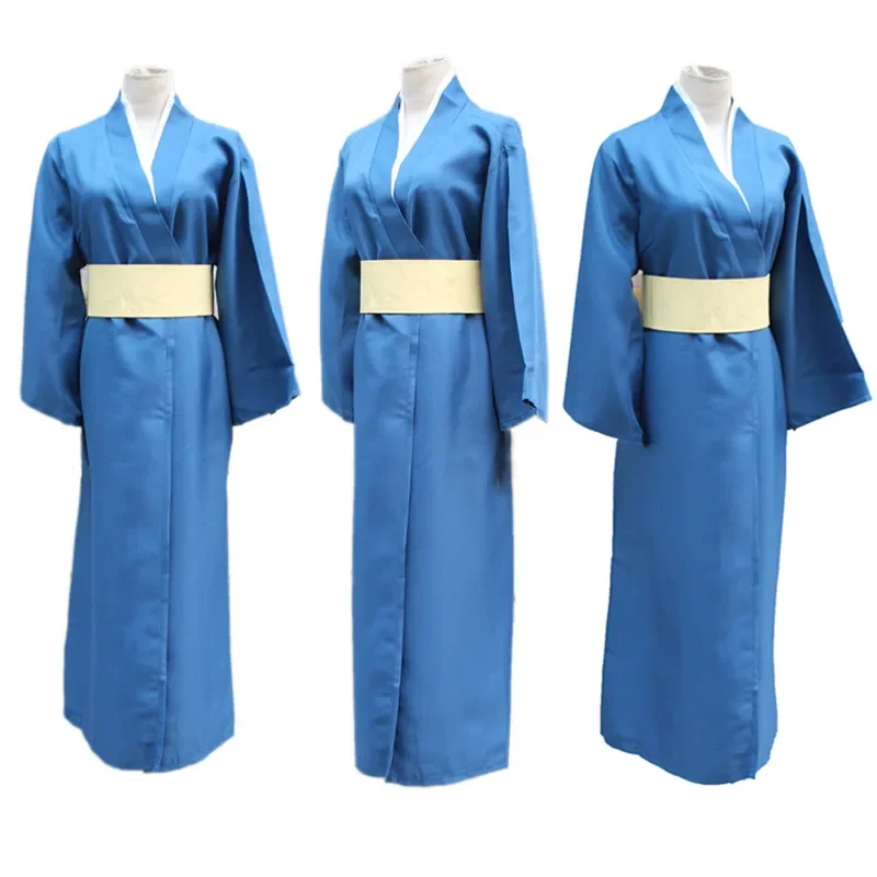 Anime GINTAMA Katsura Kotarou cosplay costume Mens Japanese kendo kimono suit wigs Shoes halloween cosplay party outfit uniform