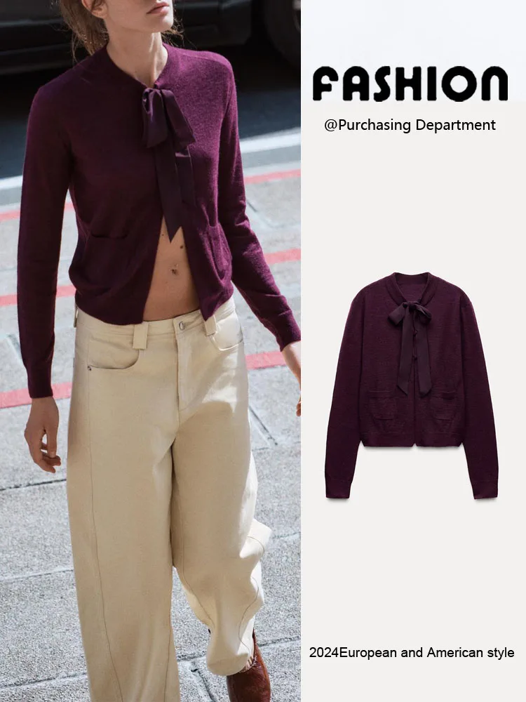 

Autumn New Arrival Women's Long Sve Wool And Alpaca Blend Coat with Knot Design Commute Sle Straight Cut ort...