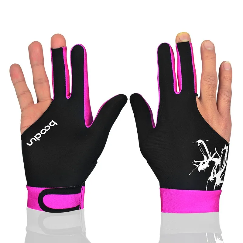 1PCS Snooker Billard Handschuh Atmungsaktive Billard Handschuhe Links Hand Drei Finger Glatte Biliardo Billar Guanti Billard Zubehör – Detail 4