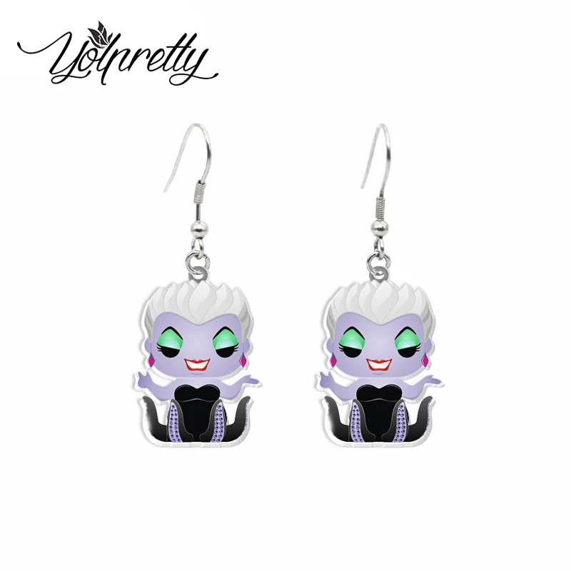 2024 New Arrival Cartoon Movie Villains Evil Queen Characters Acrylic Epoxy Fish Hook Dangles Earrings