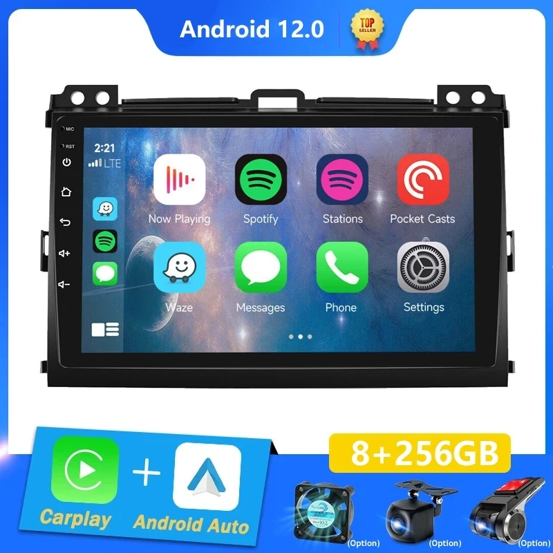 

Android 12 Car Radio For Toyota Land Cruiser Prado 120 Lexus GX470 Car Multimedia Player Carplay GPS Touch Screen Navigation