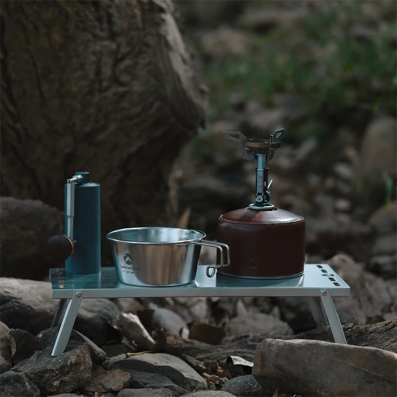 

304 Stainless Steel Outdoor Camping Cookware Folding Handle Camping Bowl