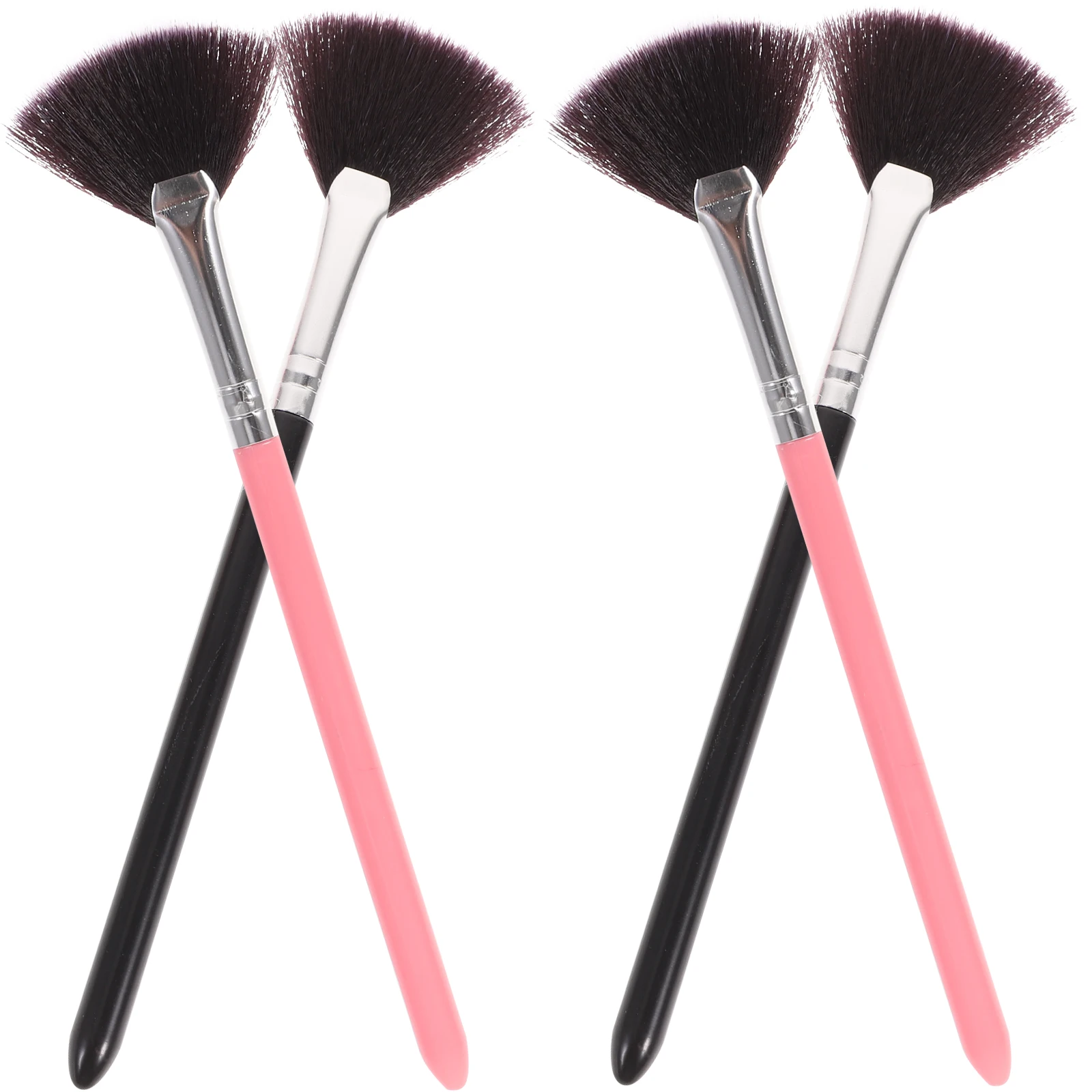 

4 Pcs Blush Brush Loose Powder Makeuo Brushes Sector Makeup Cosmetics Angled for Cheeks