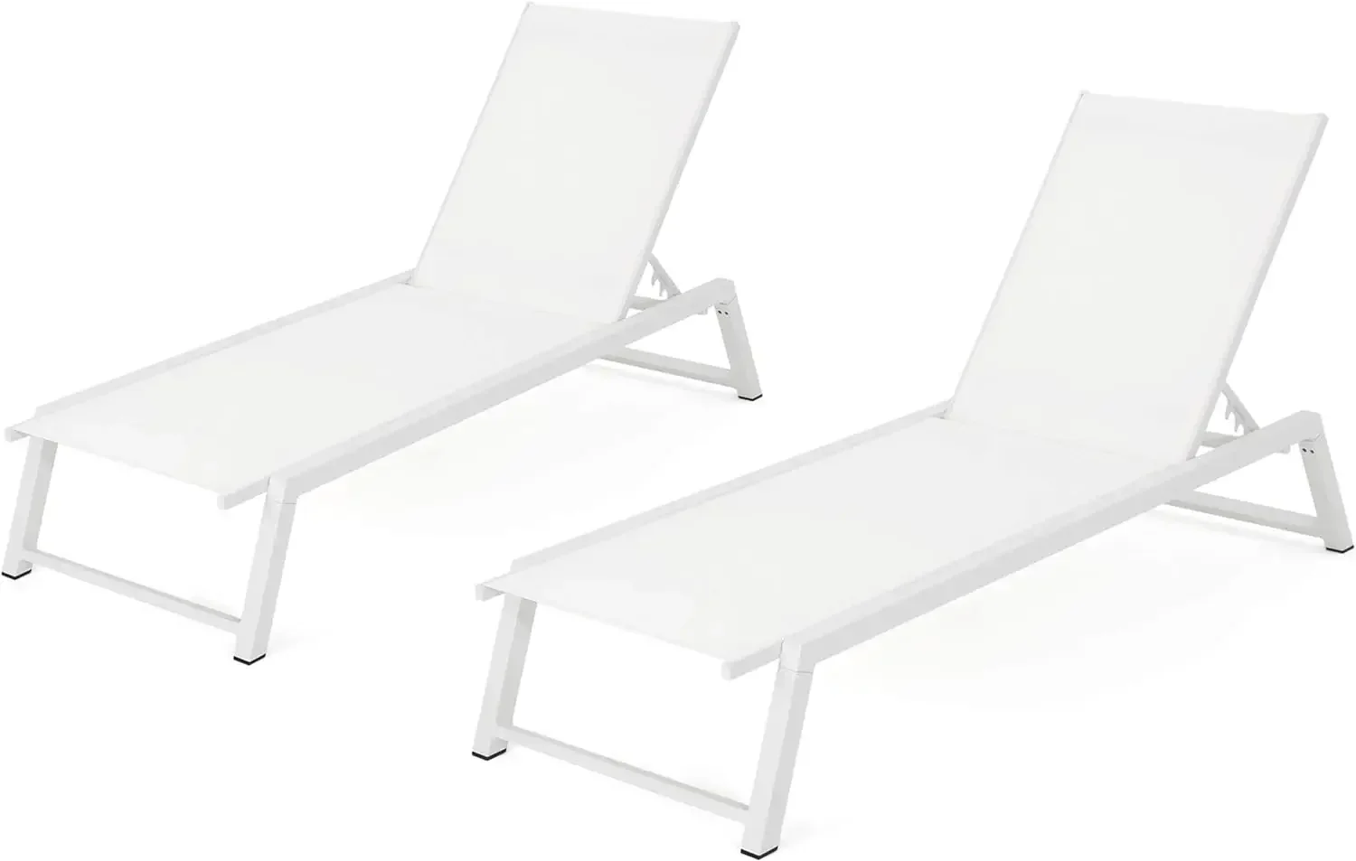 Christopher Knight Home Belle Outdoor Mesh Chaise Lounges, 2-Pcs Set, White Mesh / White