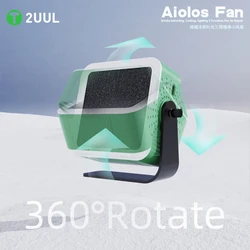 2uul AIOLOS Fan CUUL Smoke Extracting,Cooling,Lighting 3 Functions Fan for Rapair for Mobile Phone Mainboard Maintenance Welding