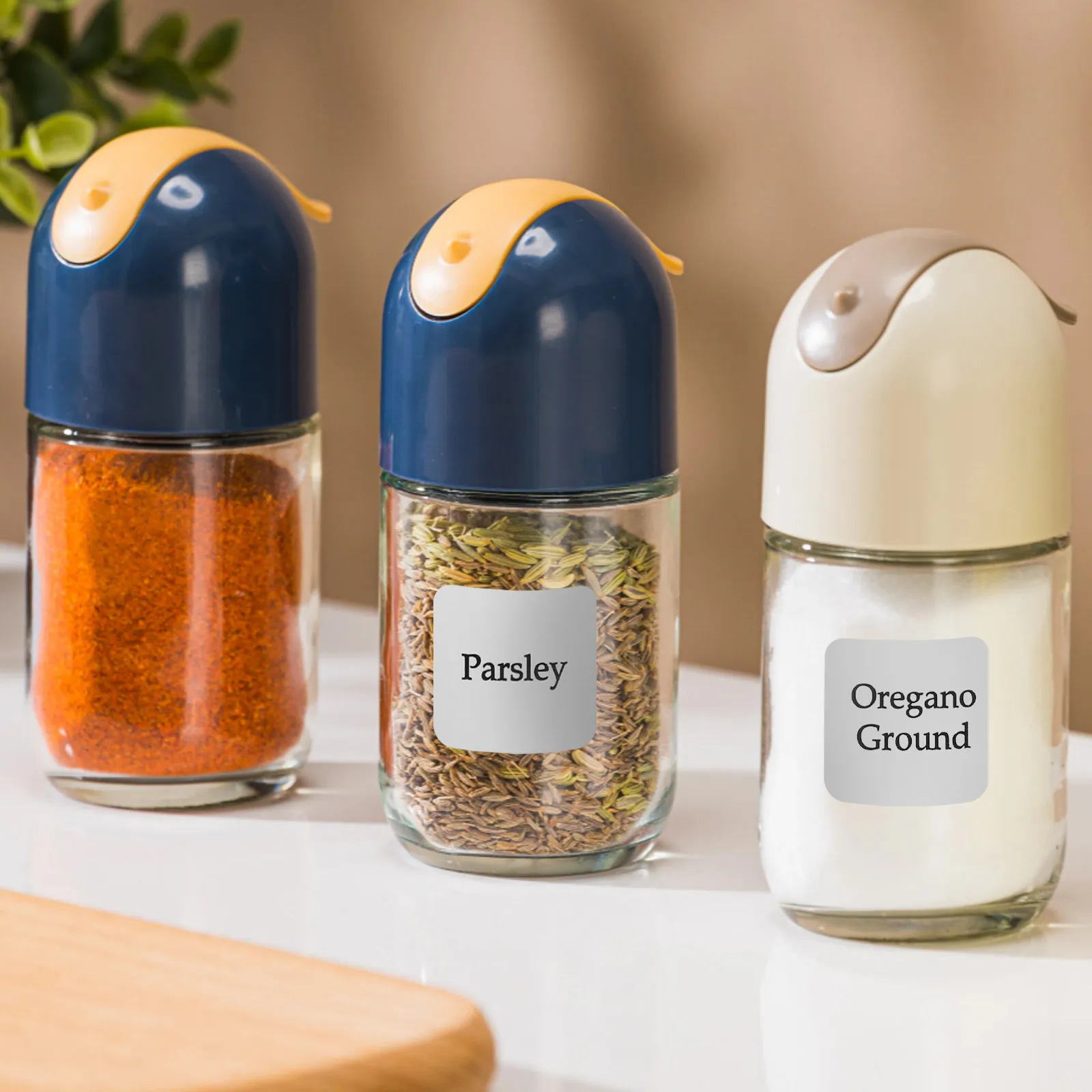 Waterproof Oil-Resistant Spice Jar Labels – 216 pcs Self-Adhesive Preprinted Kitchen Classification Stickers