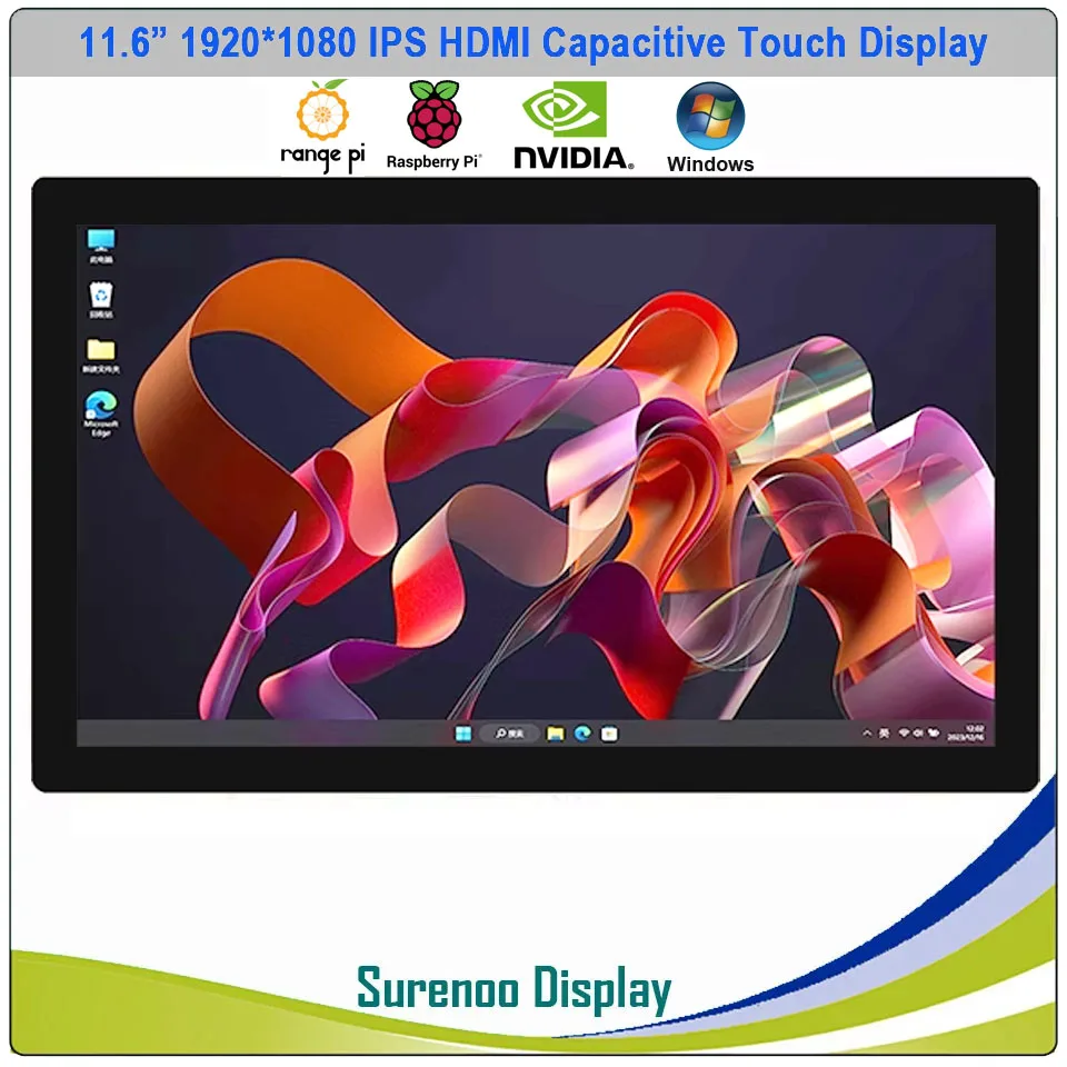 Imagem -02 - Monitor de Exibição do Módulo Lcd Compatível com Hdmi Tela Ips Usb tipo c Painel de Toque Capacitivo 5v 11.6 1920x 1080p