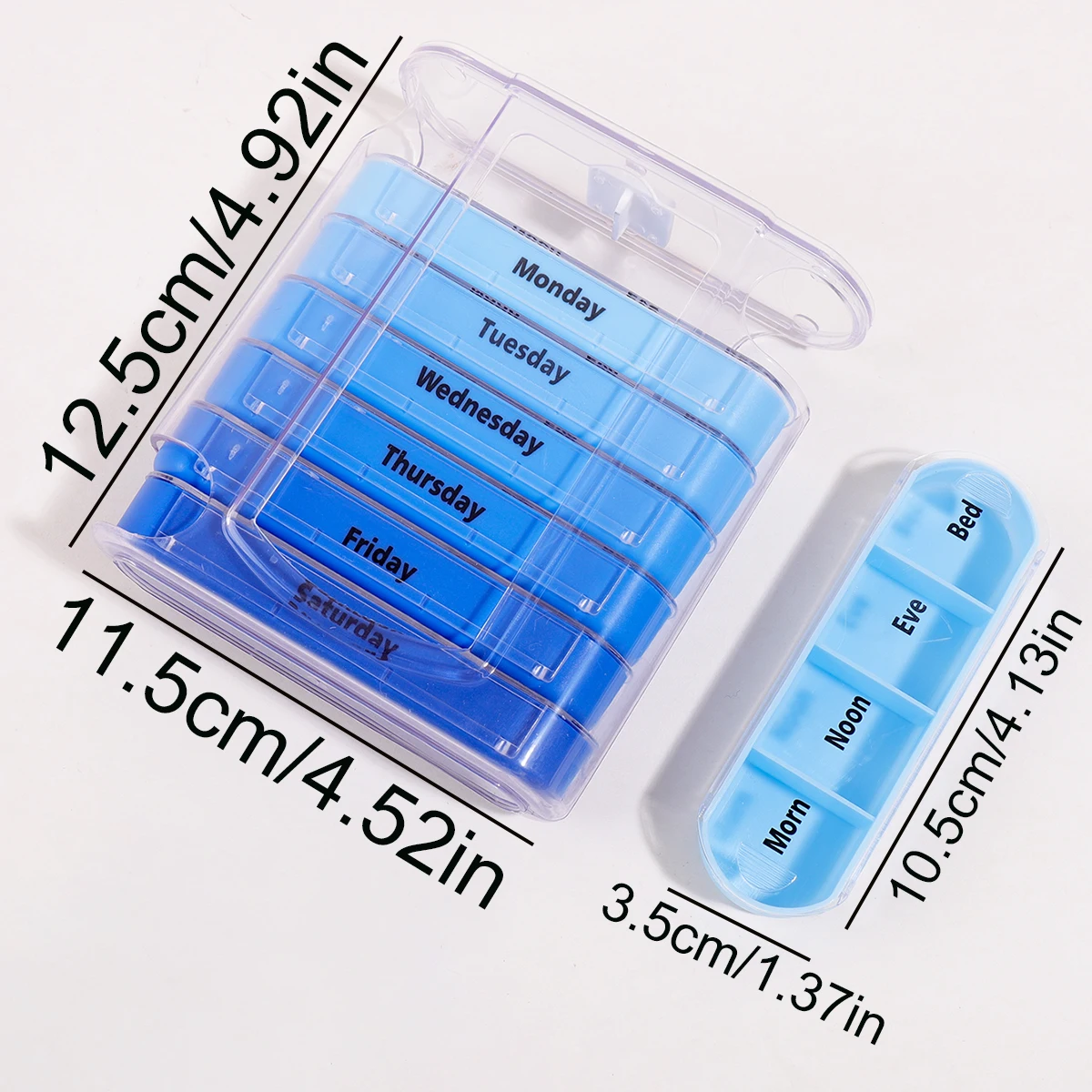 Weekly Pill Organizer 7 Day, 4 Times Daily 28 Grid Pill Box Medicine Tablet Holder Storage Organizer Box Travel Outdoor Portable