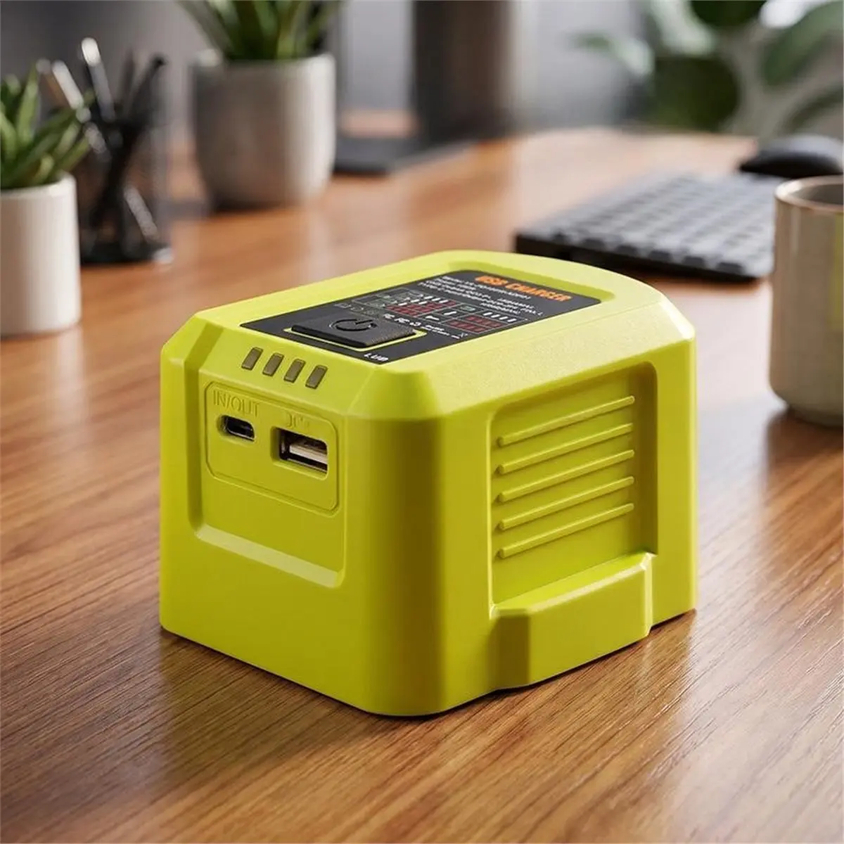 HOUSEHOLD*GOOD Portable 100W Fast Charger ADP01 for 18V ONE+ Lithium Battery Recharger USB Port Two-Way Charger
