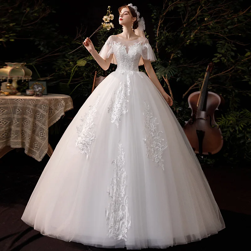 LYG-D70#2026 New Forest style Large Size Bridal Wedding Dress Wholesale Cheap Customized Large Size Ball Gown Floor-Length Dress