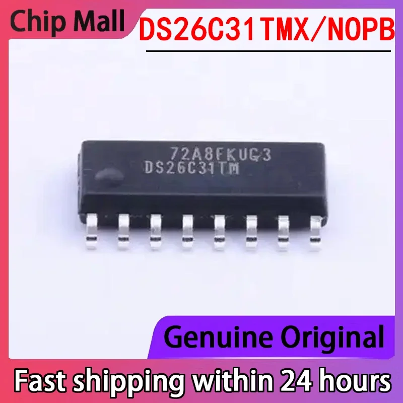 

Новый пакет DS26C31TMX/NOPB, 2 шт., SOP16, четырехсторонний трехпозиционный дифференциальный линейный драйвер, оригинальный