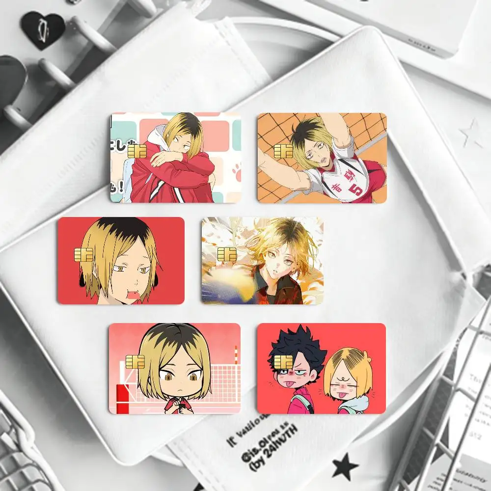 Cartoon Kenma Kozume  Bank Credit Cards Bus Pass Stickers Cool Decoration Waterproof 4PCS Card