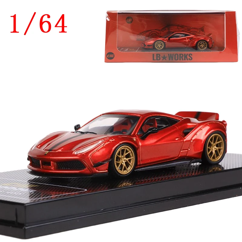 Diecast Model Car 1/64 Ferrari 488 Car ModeI LBworks Ferrari Play Vehicles Toys for Boys in Stock Original Box