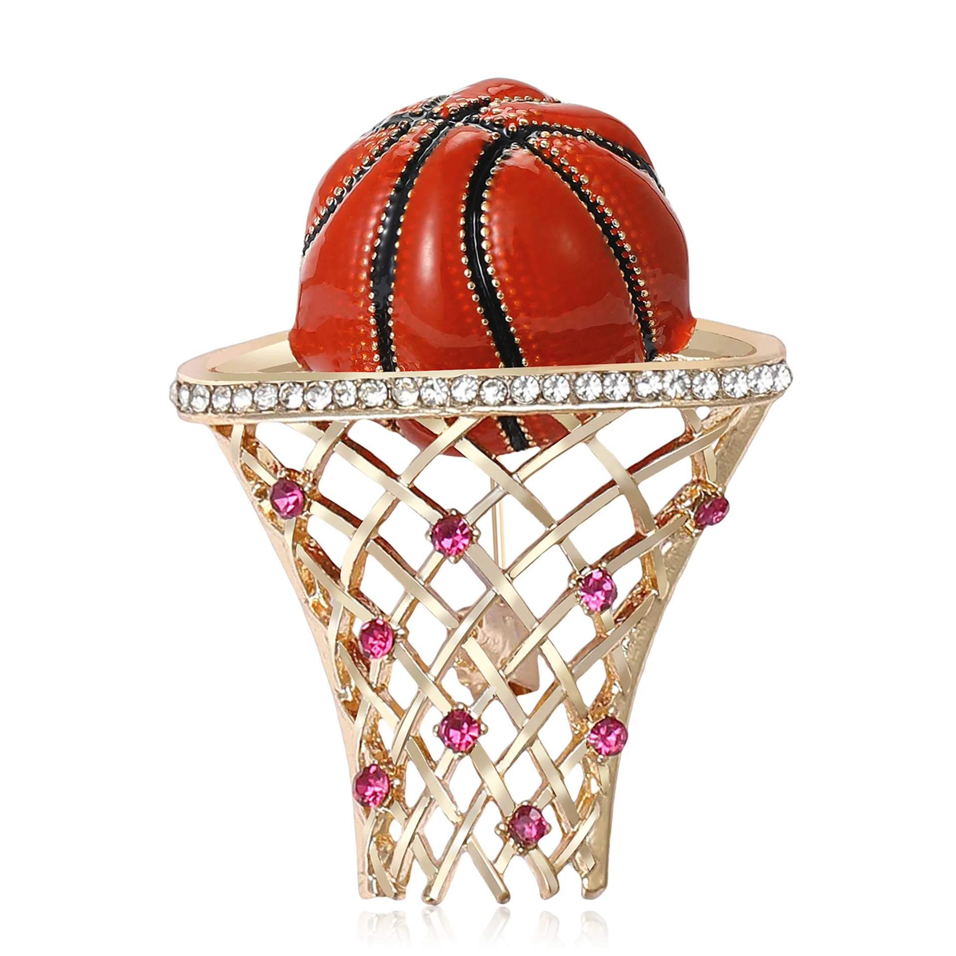 

Rhinestone Basketball Hoop, Hollowed-Out Brooch, Men's And Women's Fashionable Sportswear, Accessories, Gifts, Daily Ewelry