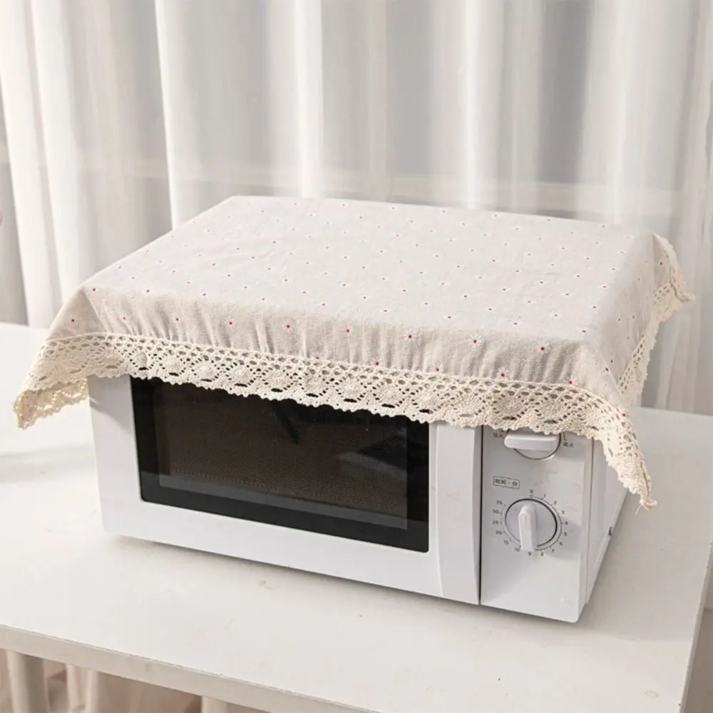 1Pcs 40x60cm Microwave Dust Cloth Small Size Square Lace Tablecloth Anti-slip Fabric Dustproof Microwave Oven Dust Mats