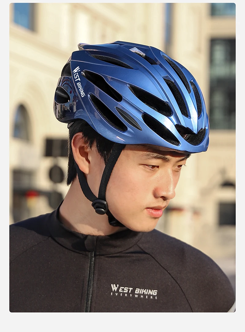 WEST BIKING Fahrradhelm, leicht, integriert geformt, 24 Belüftungslöcher mit Moskitonetz für Mountainbike, Rennrad, Herren, Damen, Sicherheit – Detail 16