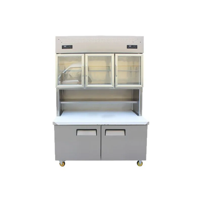 

mother and child cabinet Convenience store double temperature display freezer, refrigerated under freezer, beverage wine cabinet