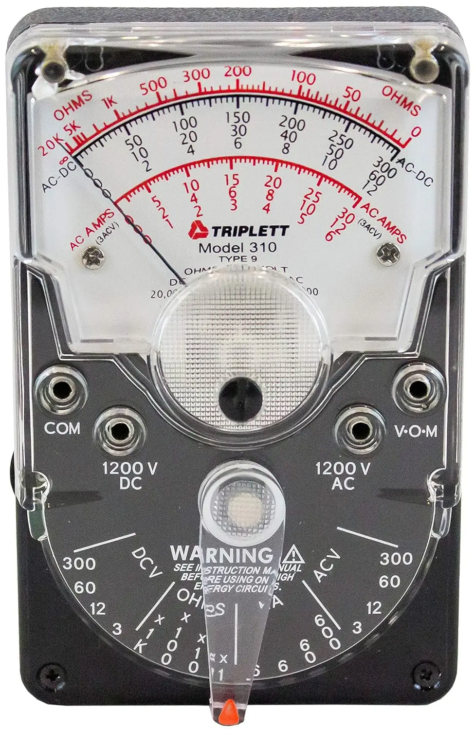 

Hand-Sized Analog Multimeter - Measures AC/DC Voltage, DC Current, Resistance in White
