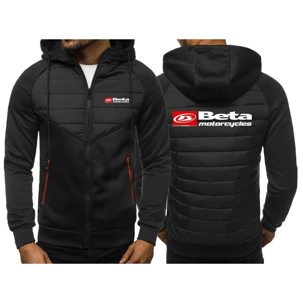 Beta Racing Motorcycle 2024 Tricolor Hooded Jacket Autumn Men Comfortable Casual Slim Comfortable Leisure Patchwork Zipper Tops