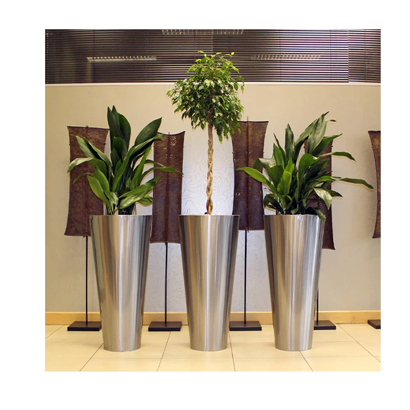 Stainless Steel Plant Flower Pots For Luxury Home Flower Vase Decoration Outdoor and Indoor Use