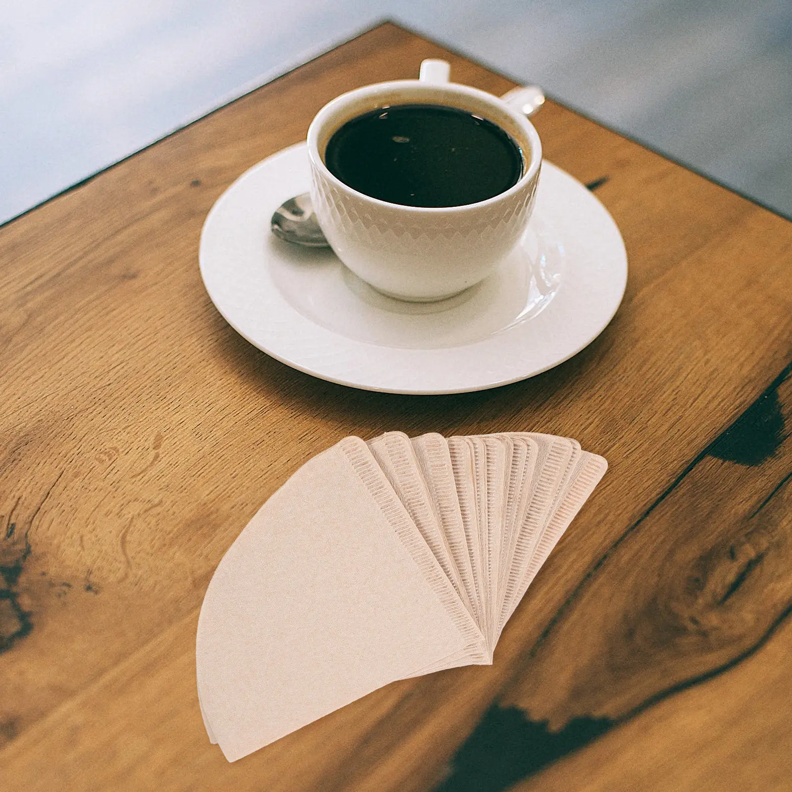 40Pcs Unbleached Paper Coffee Filters for Espresso Cone Drip Brewers Fine Filtration Disposable Filter Paper Preserves Original