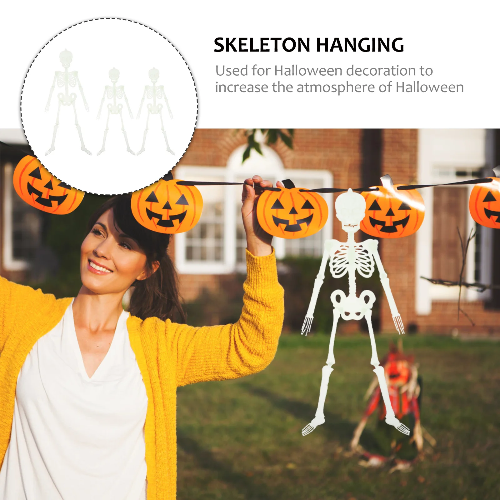 

3Pcs Luminous Pendant Halloween Decor Party Hanging Scary Craft Haunted House Props Halloween Decor