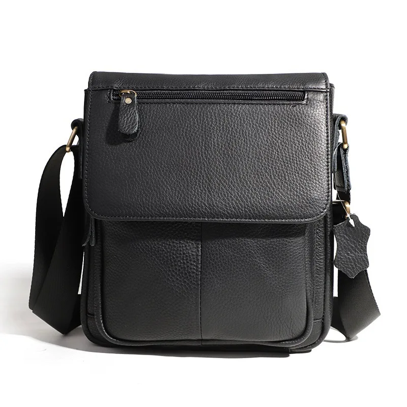 Luxury Business Shoulder Bag for Men Design Genuine Leather Messenger Crossbody Bag Casual Zipper Small Square Sling Bag Pouch