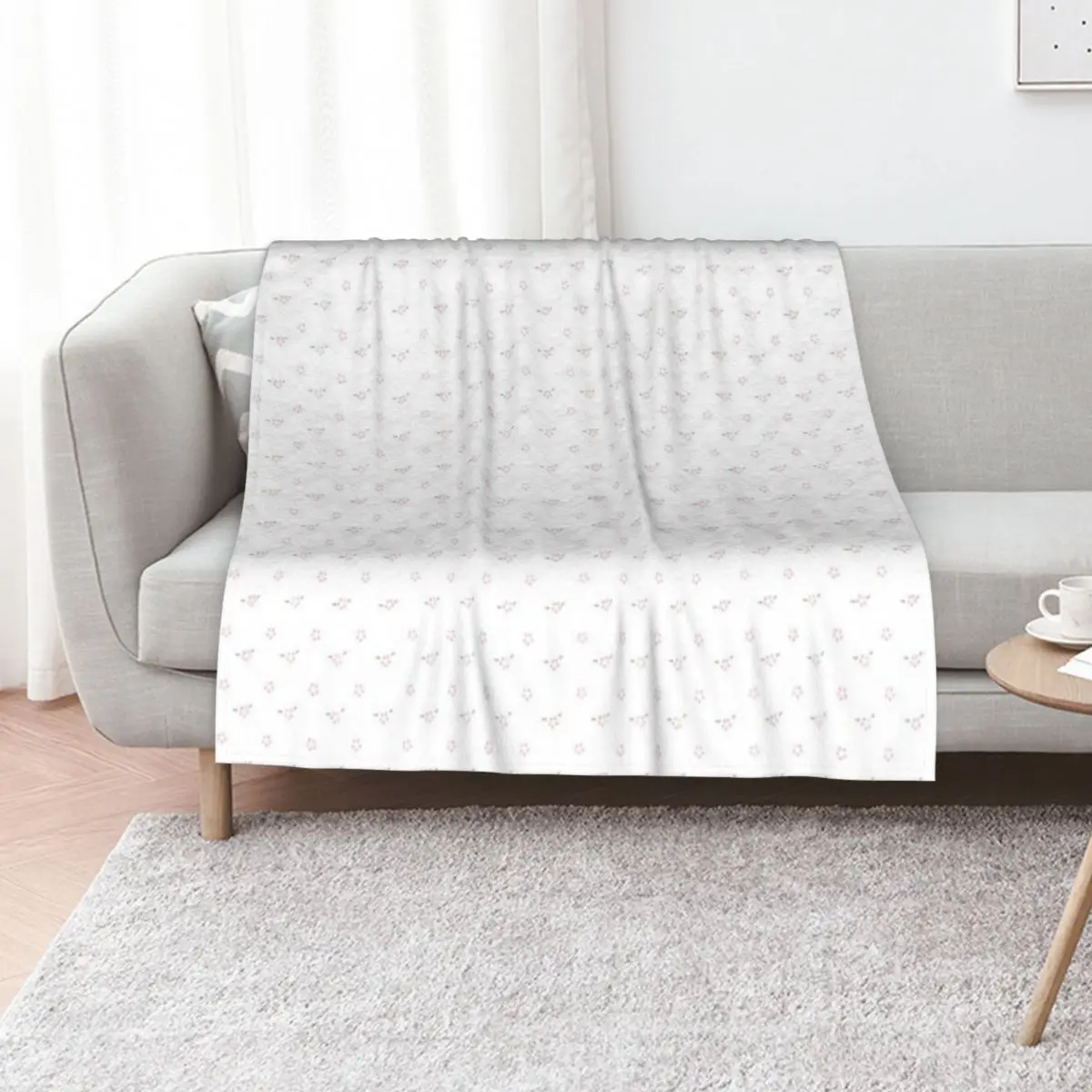 Cute Coquette pale pink flower repeating pattern Throw Blanket Bed covers Plaid Bed Thermals For Travel For Sofa Thin Blankets