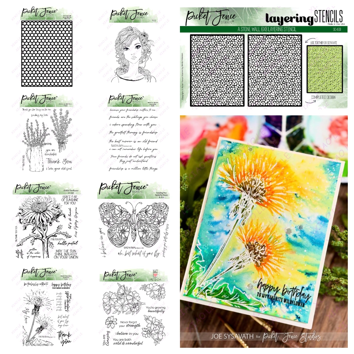 

Stone Wall Fresh Lavender Stems Metal Cutting Dies and Clear Stamps for Diy Photo Album Handmade Paper Card Decoration Craft Cut