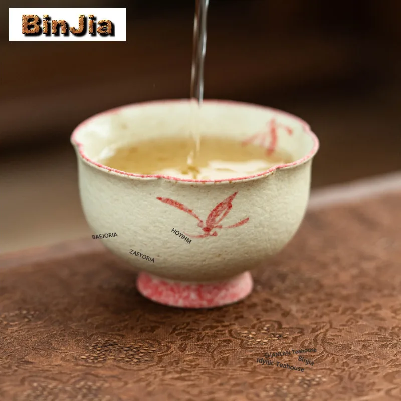 55-ミリリットル手描き蘭茶碗クリエイティブティーボウル水差し茶試し香りカップ茶禅マスターカップドリンクウェアコレクション