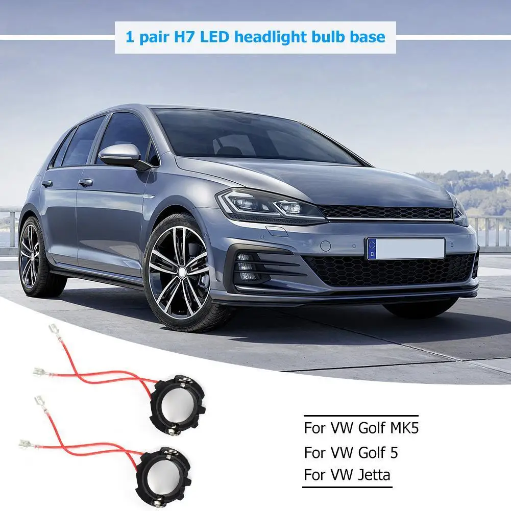1 Pair H7 LED Headlight Bulb Base Adapters Holders Retainers for Golf 5 MK5