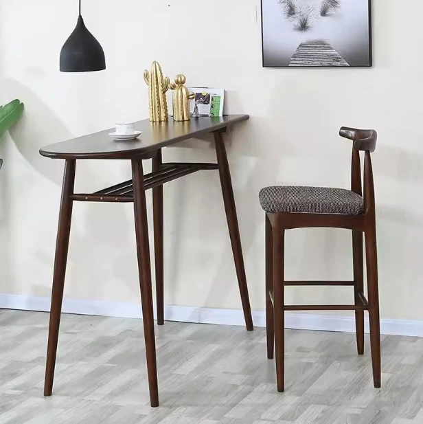 

# Modern Solid Wood Outdoor Bar Table And Stool Set With Bulkhead Table For Commercial Use
