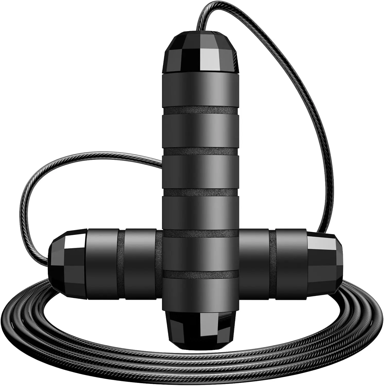 Corda de pular ajustável sem emaranhados com rolamentos de esferas para homens, mulheres e crianças - ideal para exercícios físicos e domésticos