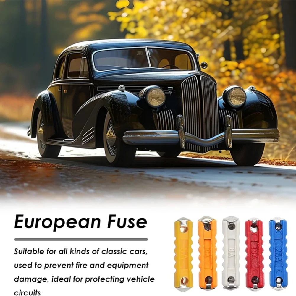 100/200 Pcs Continental Car Fuses Set European Bar Torpedo Fuse Automotive Circuits For Vintage Classic Cars 5/8/10/16/25 AMP image 5