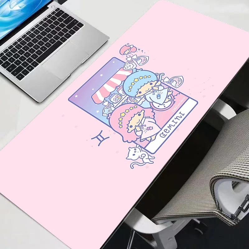 

Mouse Pad Computer Speed Type Varpet Mat For E-sports Players Laptop Keyboard Pad Mousepad Office L-Little Twin Star PC Desk Mat