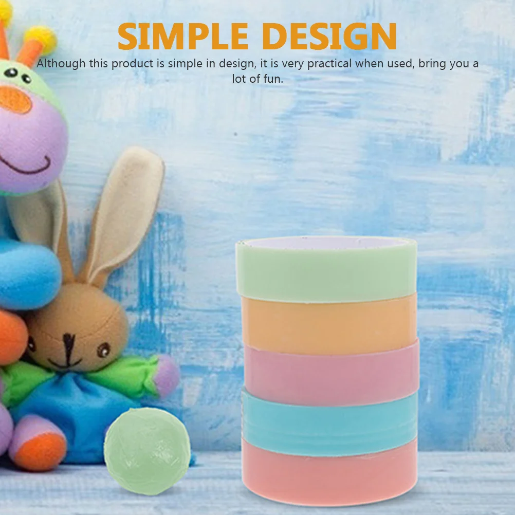 

6pcs Sticky Balls Tape Colored Adhesive Tapes Diy Craft For Kids Stress Relief Office Home Use Fidget Sensory Play Tool